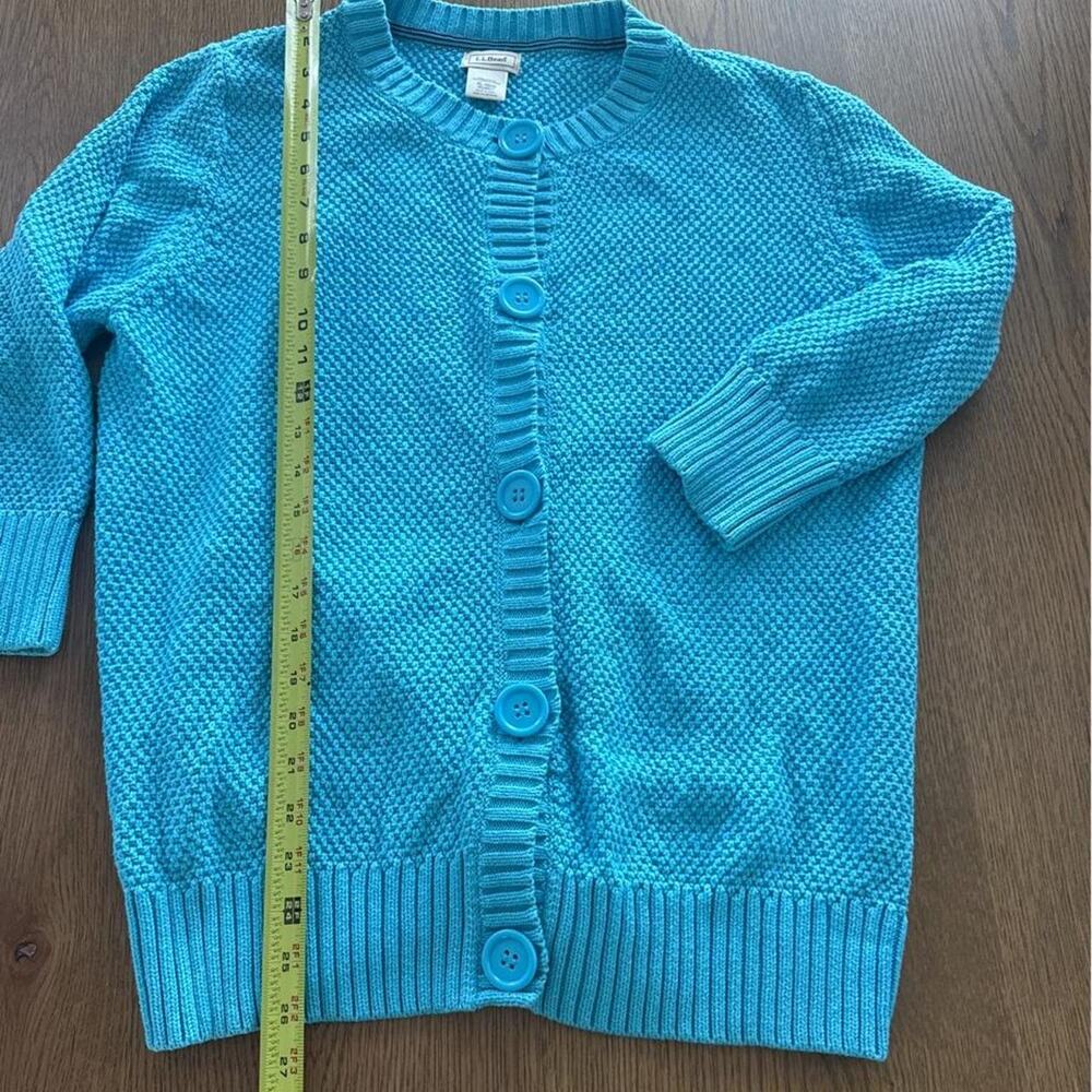 L.L.Bean blue cotton cardigan knit XL